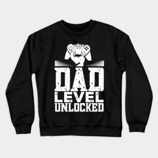 Mens Gamer Dad Video Game Father's Day Dad Level Unlocked Crewneck Sweatshirt